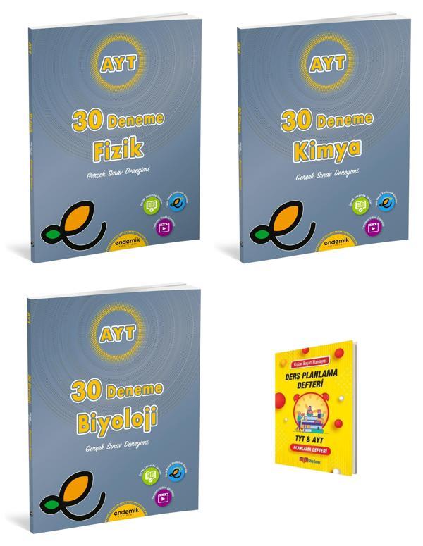 Endemik AYT Fizik Kimya ve Biyoloji Denemeleri + Planlama Defteri - Endemik Yayınları - Image 1