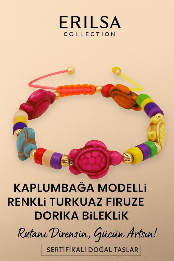 Sertifikalı Kaplumbağa Dorika Turkuaz Firuze Taşı Bileklik – Direncini Artır Hayat Enerjini Koru - Image 1