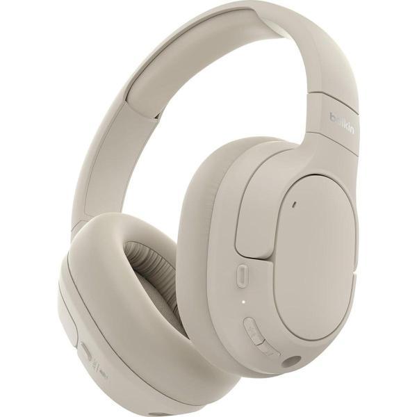 Belkin Soundform Isolate Noise Cancelling Kablosuz Bluetooth Kulaklık - Bej - Image 1