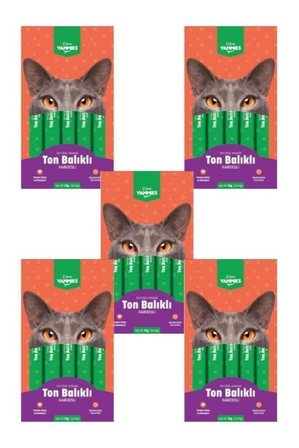 Kiwi Yammies 5x14 gr 5 Paket Ton Balıklı Karidesli Sıvı Ödül Maması - Image 1