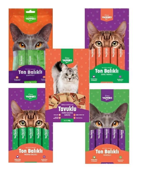 Kiwi Yammies Karışık Sıvı Kedi Ödül Maması*5 Paket - Image 1