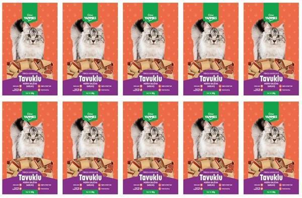 Kiwi Yammies Tavuklu Morina Balığına Sarılmış Kedi Ödül Maması *10 Paket - Image 1
