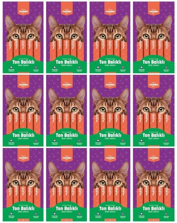 Kiwi Yammies Ton Balıklı Deniz Taraklı Sıvı Kedi Ödül Maması*12 Paket - Image 1