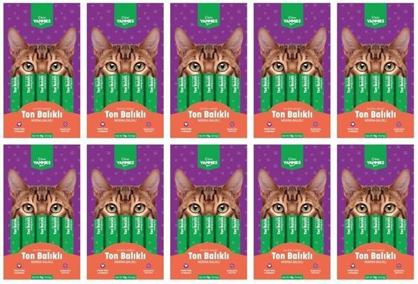 Kiwi Yammies Ton Balıklı Morina Balıklı Sıvı Kedi Ödül Maması*10 Paket - Image 1