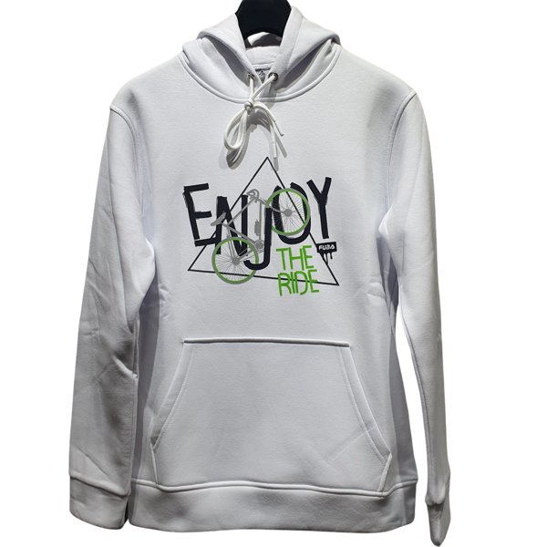 Fuba Kapşonlu Sweat Enjoy Beyaz - Image 1