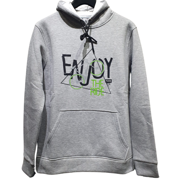 Fuba Kapşonlu Sweat Enjoy Gri - Image 1
