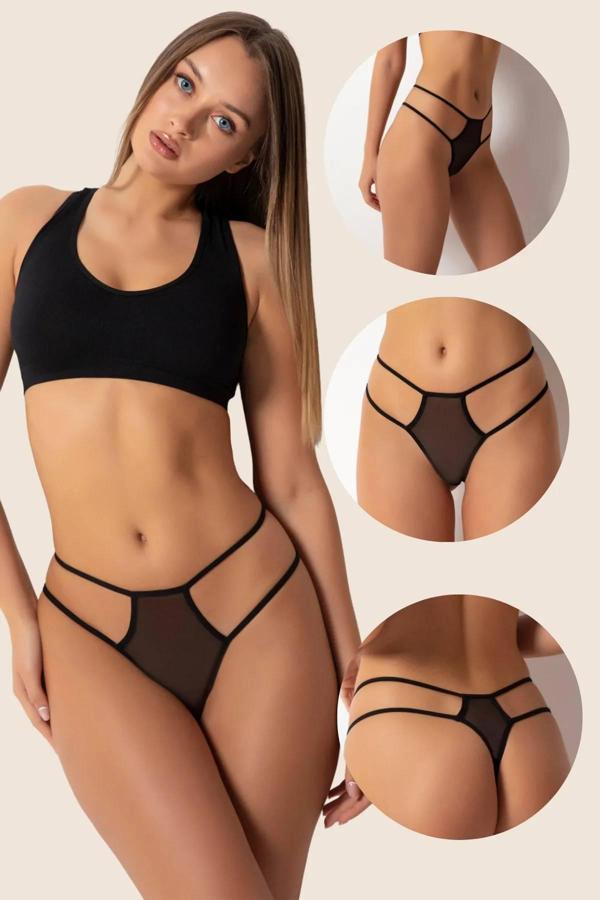 Gecko Collection Kadın Tanga Çift Ip Fantezi String Tanga - Image 1