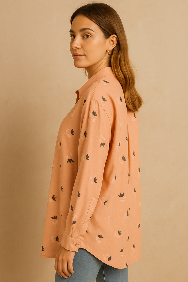 DESENLİ UZUN KADIN GÖMLEK - Image 1