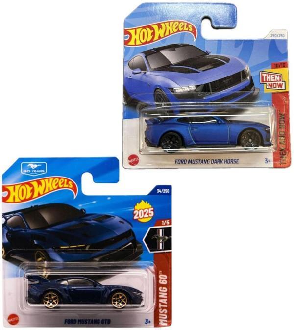 Hot Wheels Ford Mustang Dark Horse & Hot Wheels Ford Mustang GTD (1/64) Mavi - Image 1