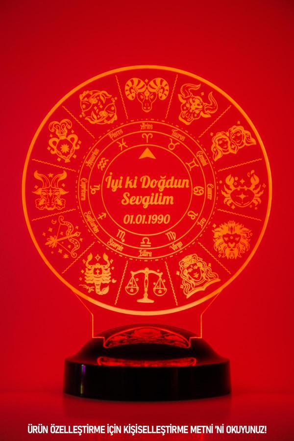 Astroloji & Burç 3 Boyutlu Kişiye Özel Konsept Hediye Led Lamba - Image 1