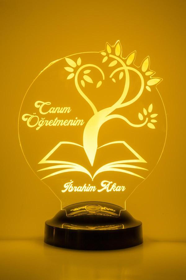 Canım Öğretmenim Kişiye Özel Öğretmenler Günü Konsept Hediye 3 Boyutlu Led Lamba - Image 1