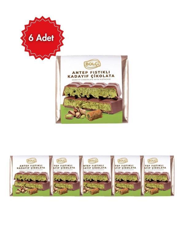 Bolçi Antep Fıstıklı Dubai Çikolatası 100 gr 6'lı Avantaj Paketi (Çıtır Kadayıflı) - Image 1