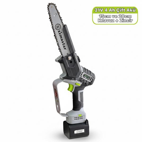 Zimastar SC-5808 Akülü Zincirli Budama Testeresi 21V 4Ah Çift Akülü-Kılavuzlu - Image 1