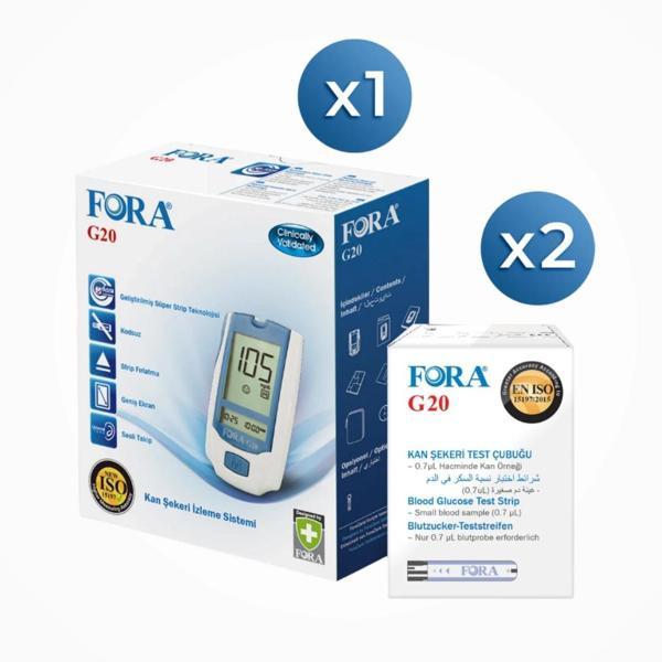Fora G20 Kan Şeker Ölçüm Cihazı - Şeker Stribi 50'li Kutu x 2 Kutu (100 adet Strip) - Image 1