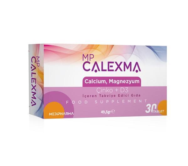 Medipharma Mp Calexma Kalsiyum Magnezyum Çinko+D3 Vitamin Takviye Edici Gıda 30 Tablet - Image 1