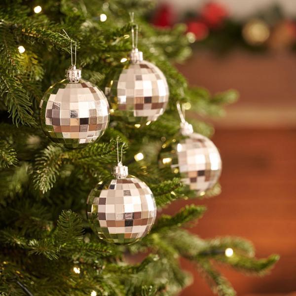 Karaca New Year Yılbaşı 2'li Set Disko Topu Ağaç Süsü Silver 8 cm - Image 1