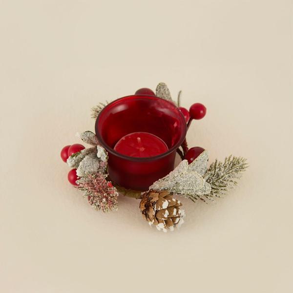 Karaca Home New Year Yılbaşı Winter Tealight Mum Kırmızı - Image 1