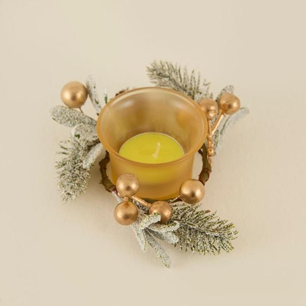 Karaca Home New Year Yılbaşı Winter Tealight Mum Gold - Image 1