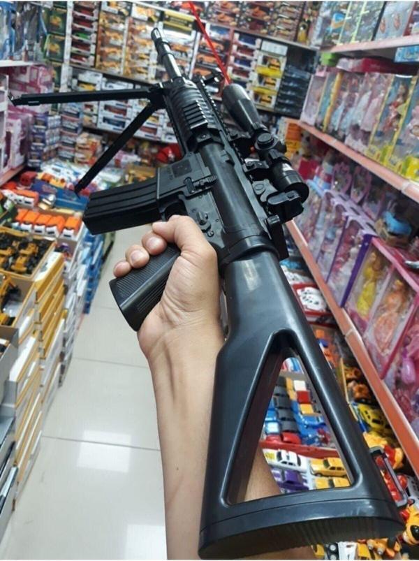 Snıper Lazerli Mermi Atan Tüfek 82cm Dipçikli Silah Şarjörlü - Image 1
