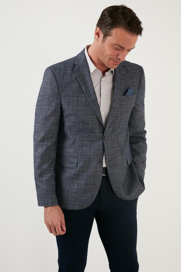 Buratti Slim Fit 6 Drop Tek Yırtmaçlı Blazer Erkek Ceket 216TAZİRO KOYU LACİVERT - Image 1