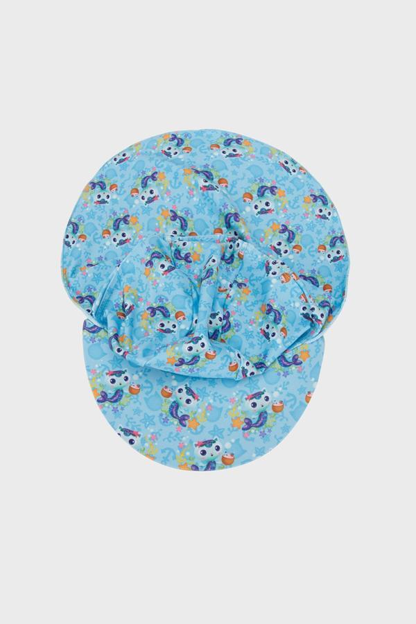 Slipstop Mercat Desenli UPF 50+ Korumalı Güneş Kız Çocuk Şapka SK2511120000 BEBE MAVİ - Image 1