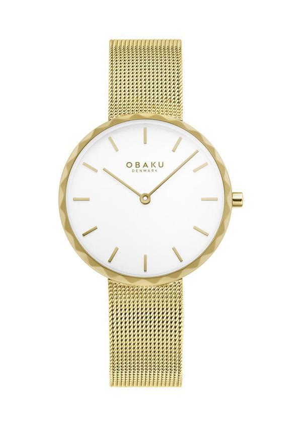 Obaku Denmark V252LXGIMG Quartz Hasır Altın Rengi Beyaz Kadran 32 mm Kadın Kol Saati - Image 1