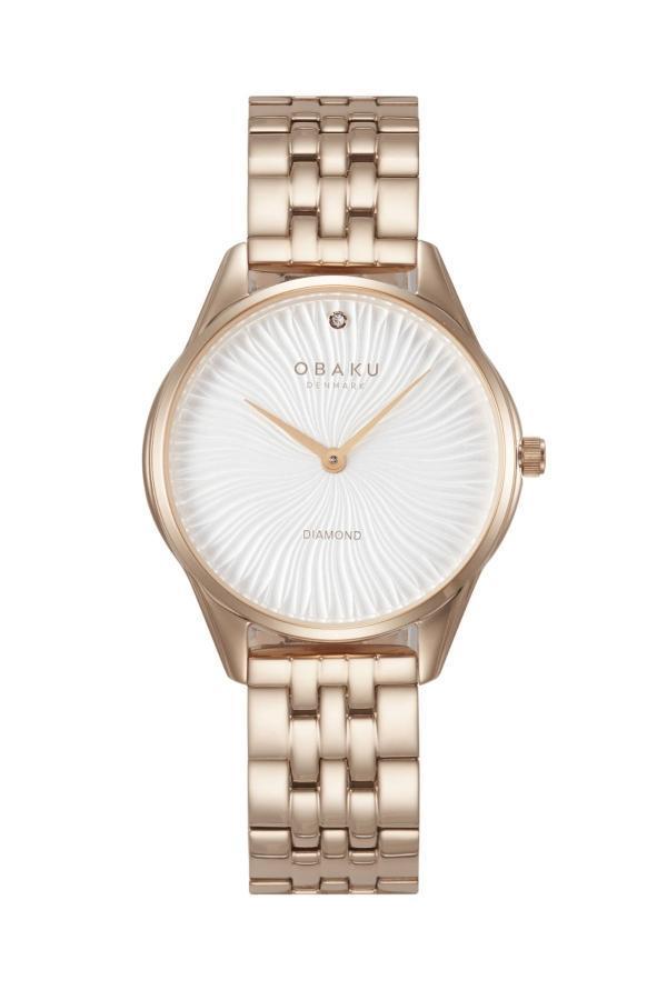 Obaku Denmark V297LXVISV Quartz Çelik Rose Beyaz Kadran Safir Cam 32 mm Kadın Kol Saati - Image 1