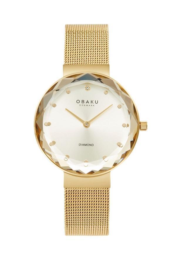Obaku Denmark V300LXGGMG Quartz Çelik Hasır Altın Rengi Safir Cam 32 mm Kadın Kol Saati - Image 1