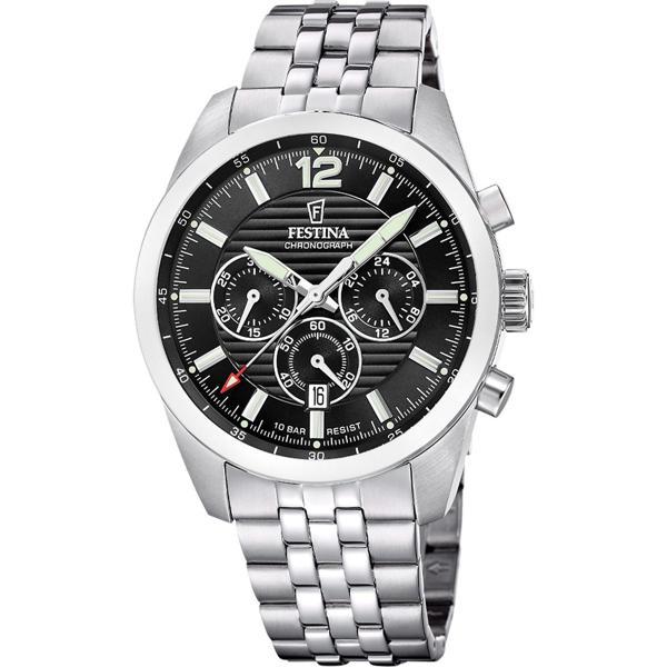 Festina F20742/3 Quartz Çelik Gri Siyah 10 ATM 44 mm Erkek Kol Saati - Image 1