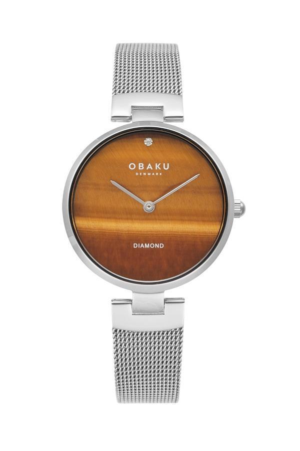 Obaku Denmark V256LHCNMC-DTED Quartz Hasır Gri Kahverengi  Kadran 32 mm Kadın Kol Saati - Image 1