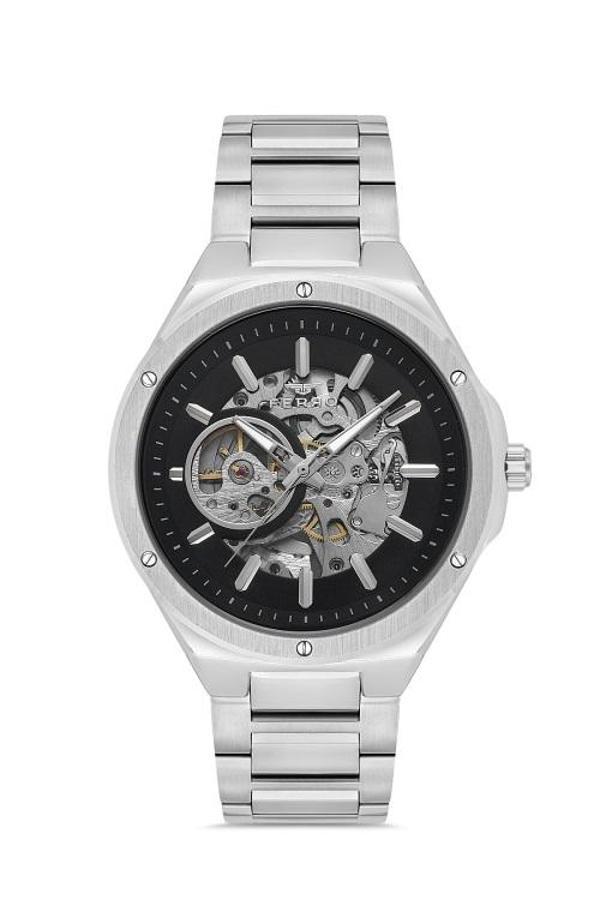 Ferro F31443A-A2 Otomatik Gri Siyah 44 mm Erkek Kol Saati - Image 1