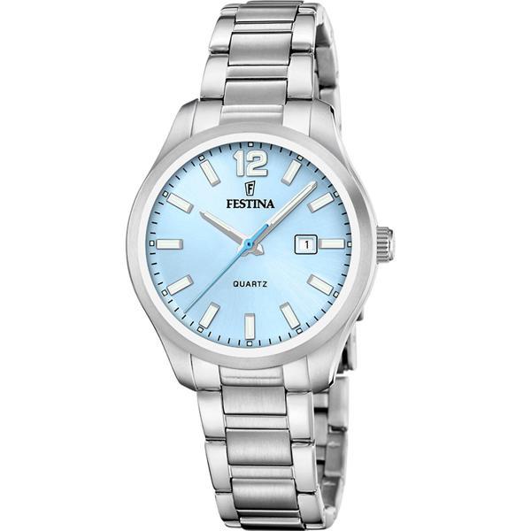 Festina F20737/3 Classics Quartz Çelik Gri Açık Mavi Kadran 34 mm Kadın Kol Saati - Image 1