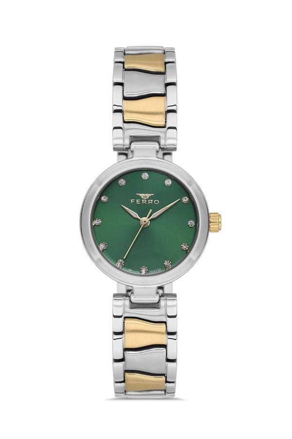 Ferro FL21617AWT-D6 Quartz Çelik Altın/Gri 26 mm Kadın Kol Saati - Image 1