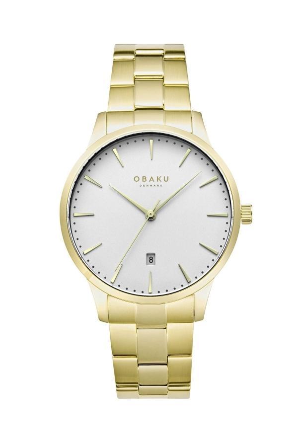 Obaku Denmark V247XDGISG Quartz Çelik Altın Rengi Beyaz Kadran Safir Cam 42 mm Erkek Kol Saati - Image 1