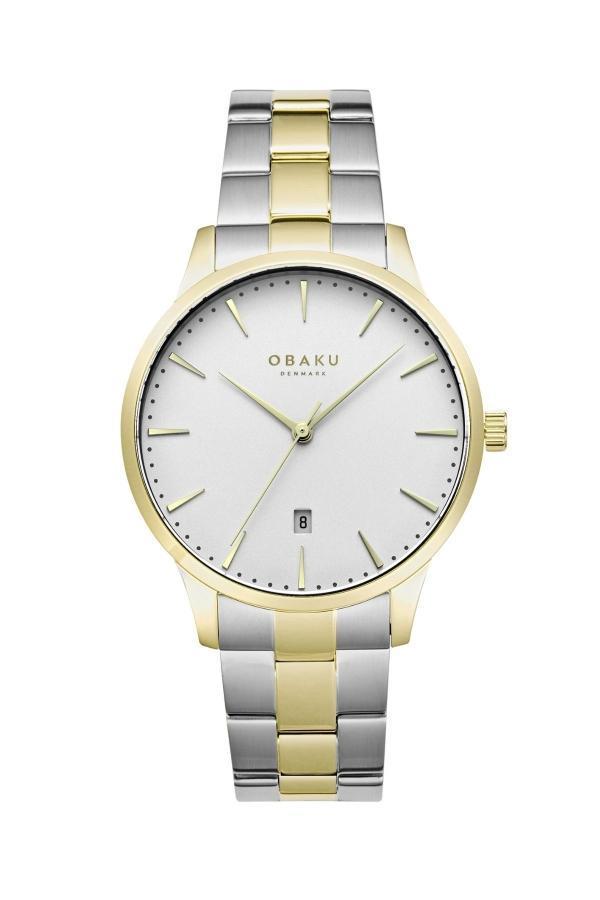 Obaku Denmark V247XDGISF Quartz Çelik Altın/Gri Beyaz Kadran Safir Cam 42 mm Erkek Kol Saati - Image 1