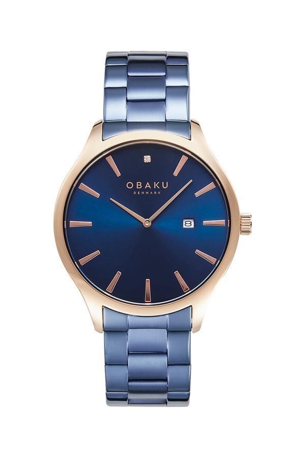 Obaku Denmark V266GDVLSL-DD Quartz Çelik Lacivert Safir Cam 42 mm Erkek Kol Saati - Image 1