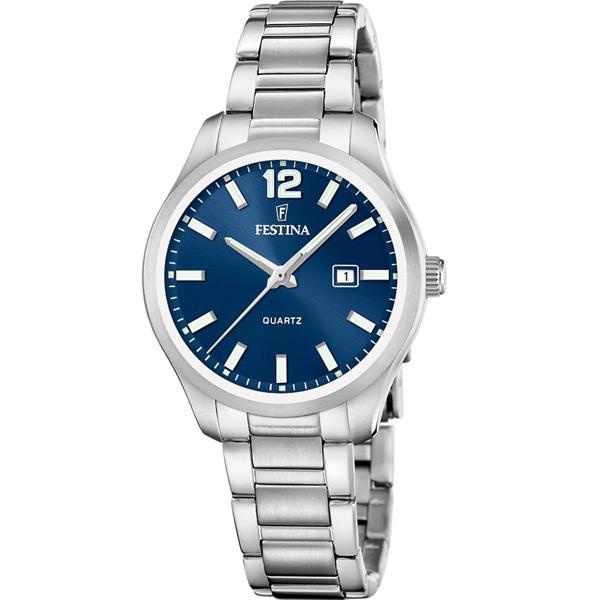 Festina F20737/4 Quartz Çelik Gri Mavi Kadran 34 mm Kadın Kol Saati - Image 1