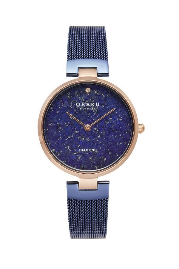 Obaku Denmark V256LHVLML-DLPD Quartz Hasır Lacivert Safir Cam 32 mm Kadın Kol Saati - Image 1