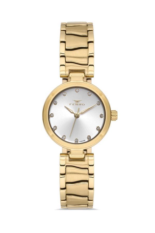Ferro FL21617AWT-B Quartz Çelik Altın Rengi 26 mm Kadın Kol Saati - Image 1