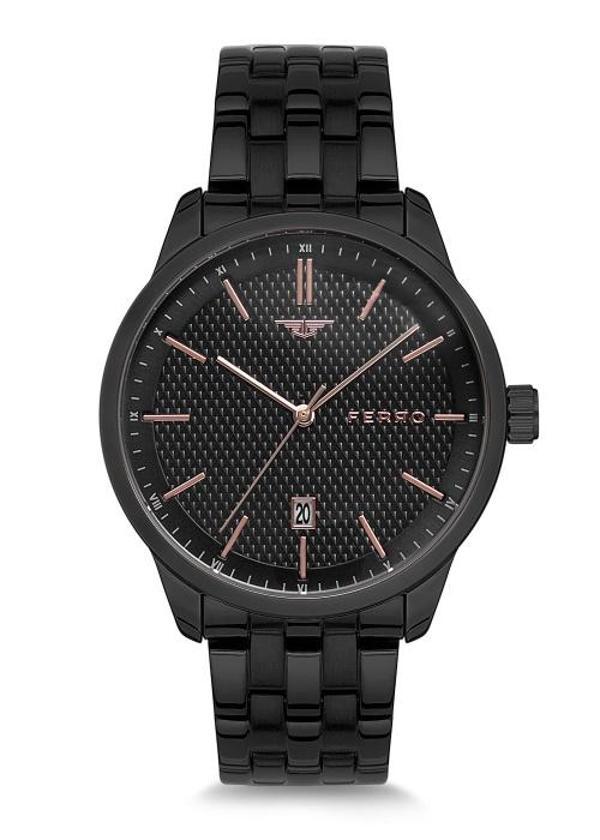 Ferro F1974A-958-G Çelik Siyah 45 mm Erkek Kol Saati - Image 1