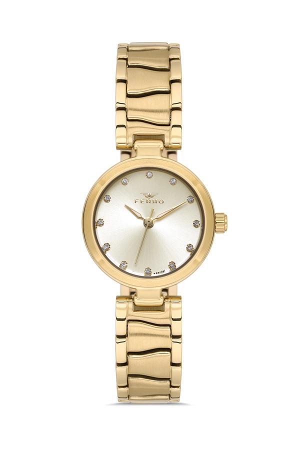 Ferro FL21617AWT-B4 Quartz Çelik Altın Rengi 26 mm Kadın Kol Saati - Image 1