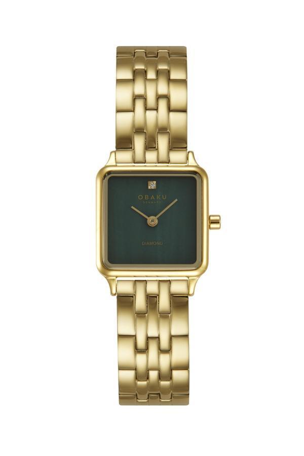 Obaku Denmark V301LXGESG Quartz Çelik Altın Rengi Yeşil Kadran 23 mm Kadın Kol Saati - Image 1