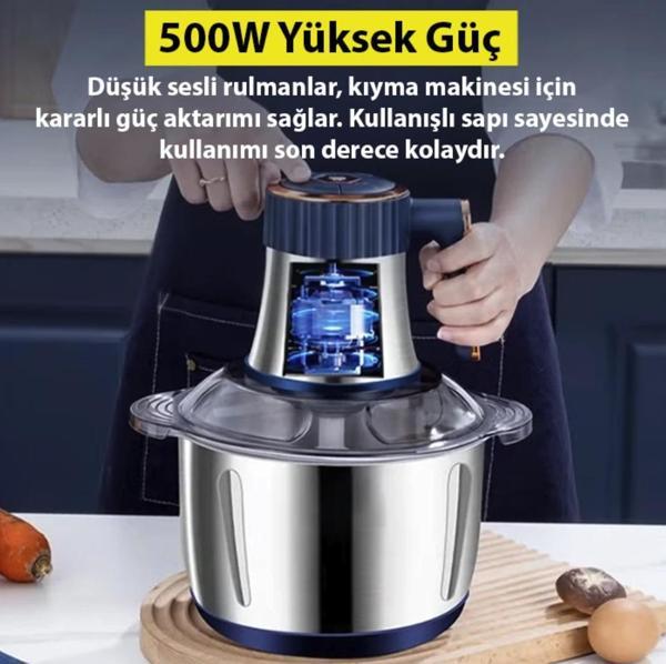 5 Lt Çelik Çok fonksiyonlu hamur yoğurma kıyma makinası blender Meyve doğrayıcı rondo - Image 1