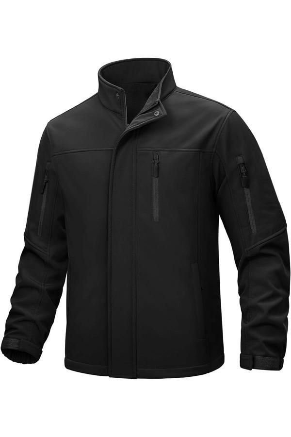 Ghassy Co. Erkek İçi Polarlı Dik Yaka Su ve Rüzgar Geçirmez Softshell Mont  - Image 1