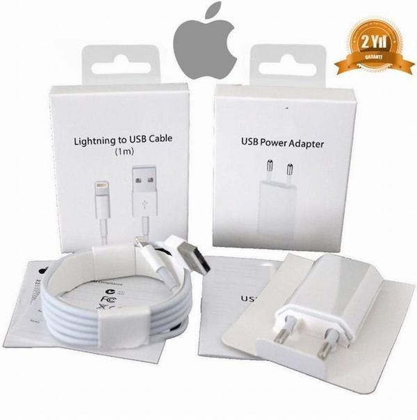 Orjinal Apple iPhone SE USB 5W Şarj Cihaz MD813ZM-A + MD818ZM-A Kablo Dahil - Image 1
