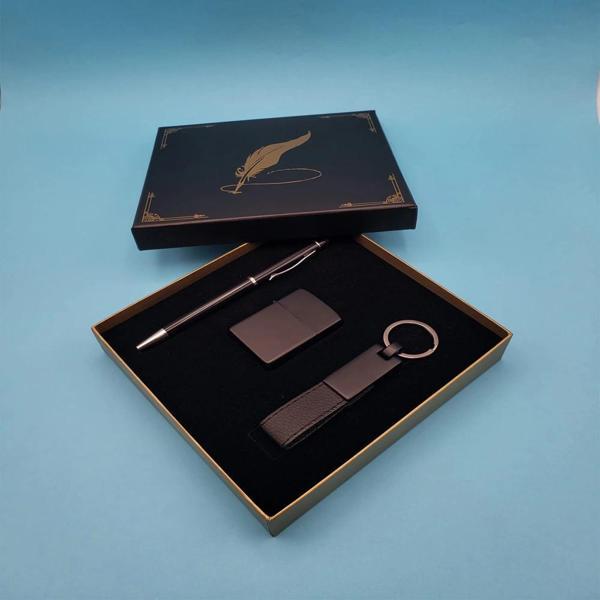 Siyah Anahtarlık Çakmak ve Tükenmez Kalem - Image 1