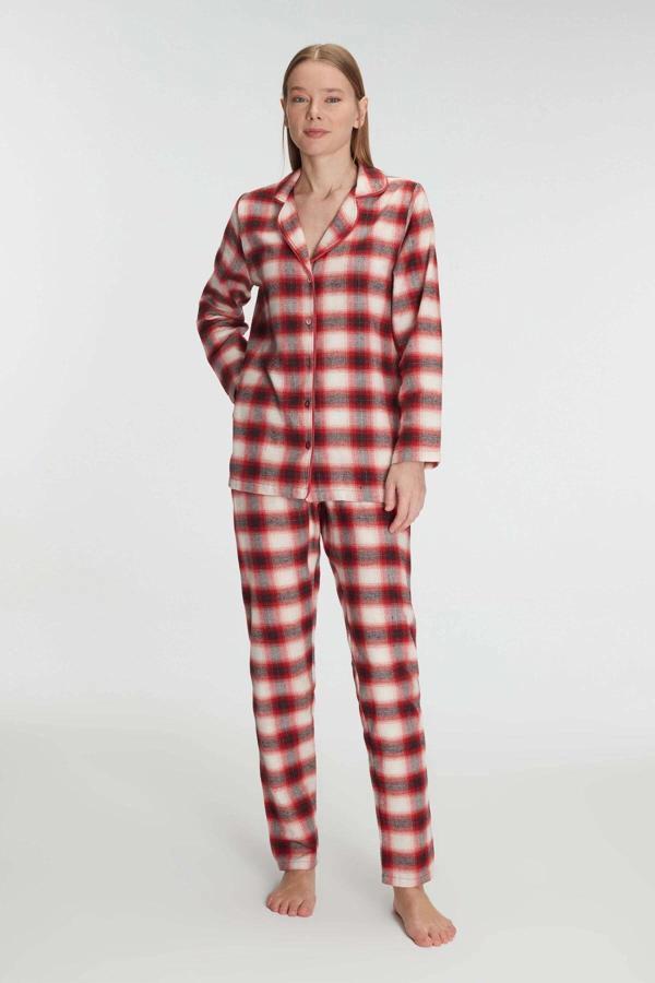 MDB Anıl Pamuklu Uzun Kol Gömlek ve Pantolon Takım - Image 1