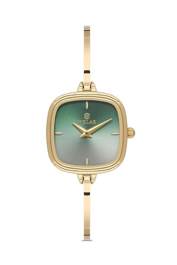 Wel 2501-6 Kadın Kol Saati –Yarım Kelepçe Model, Gold Renk, 3 ATM Suya Dayanıklı - Image 1