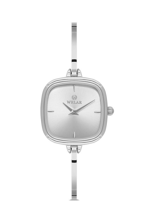 Wel 2501-1 Kadın Kol Saati –Yarım Kelepçe Model, Gümüş Renk, 3 ATM Suya Dayanıklı - Image 1