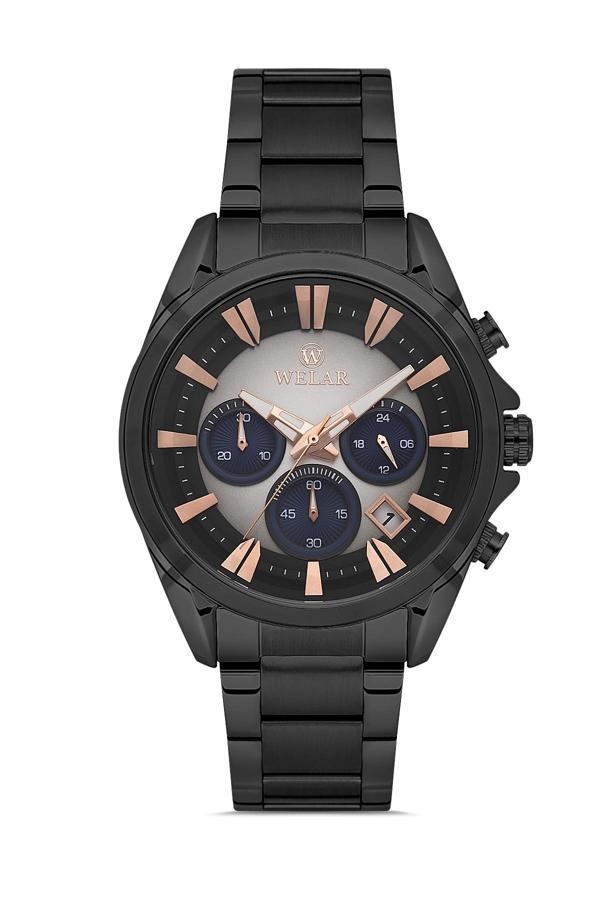 Wel2510-6 Erkek Kol Saati Kronometreli, Çelik Kasa Kordon, Su Geçirmez, Silver Renk - Image 1